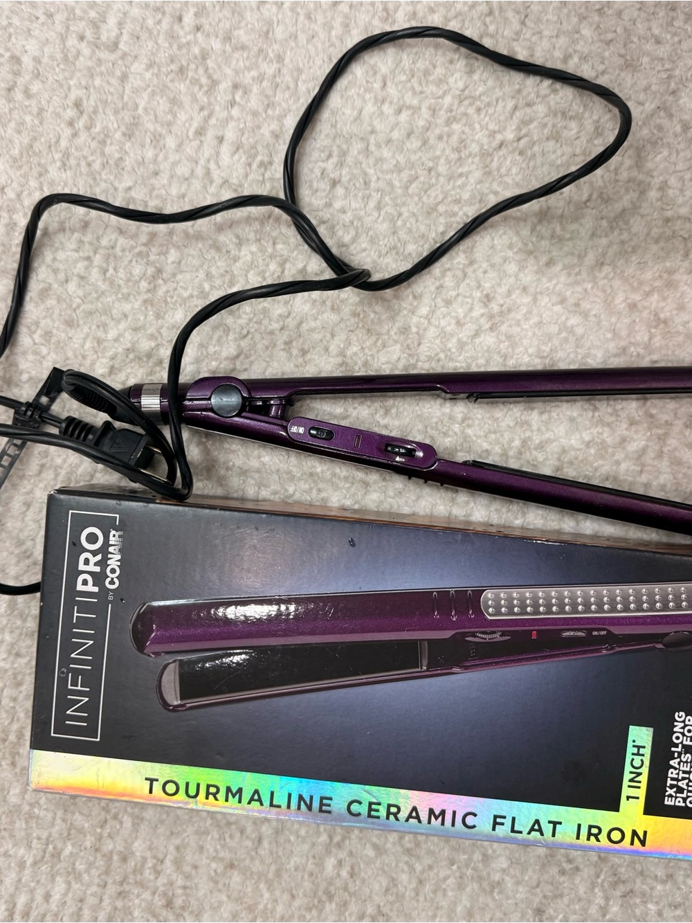 Conair InfinitiPro Tourmaline Ceramic Flat Iron - Purple Hair Straightener